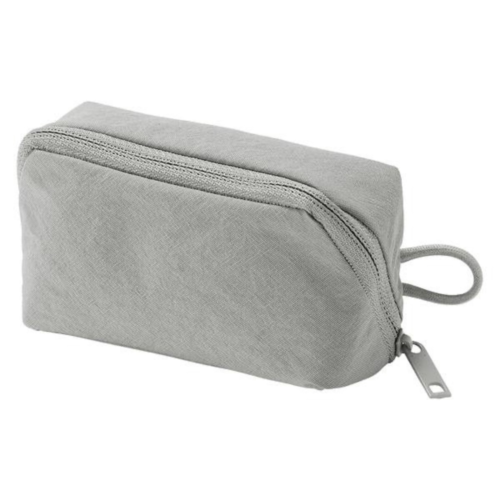 NEW MUJI Wrinkle Nylon Wide Opening Pouch Gray Small Organizer JAPAN - Picture 9 of 10